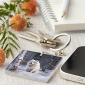 Porte-clés Esquimau Américain Laisser Neige Noël (Devant Droit)