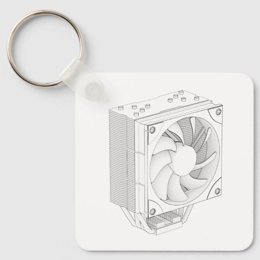 Porte-clés Esquisse du glacière de processeur d'ordinateur (Recto)