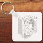 Porte-clés Esquisse du glacière de processeur d'ordinateur (Recto)