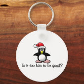 Porte-clés Est-Ce Trop Tard Pour Être Bon ? Penguin de Noël (Recto)