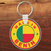 Porte-clés estampille étiquette du drapeau du bénin (Recto)