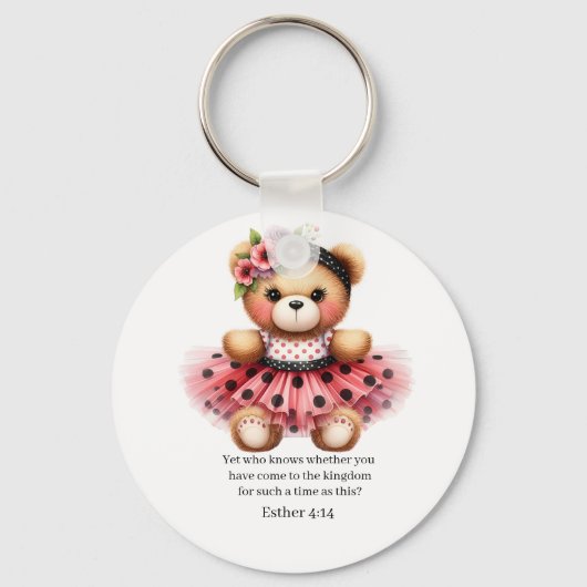 Porte-clés Esther 4:14 Girly Bear Keychain (Recto)