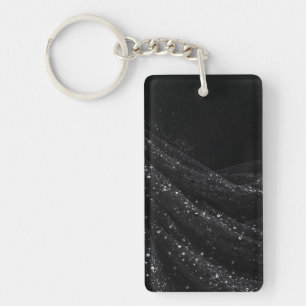 Porte-clés esthétique glamour noir et argent moder