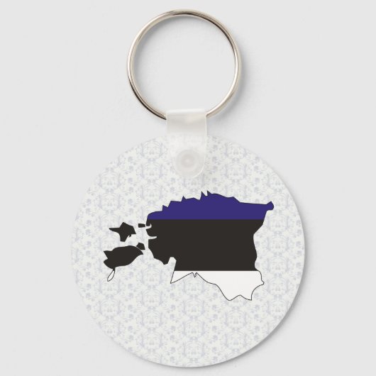 Porte-clés Estonie Carte du drapeau pleine taille (Recto)