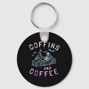 Porte-clés Et Café Drôle Skeleton Tie Dye Retro Halloween