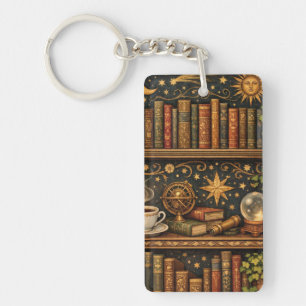 Porte-clés Étagère de livres céleste rétro pour amateur de ca