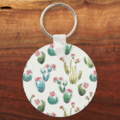 Porte-clés Étape de fleur du désert | Motif rose (Recto)