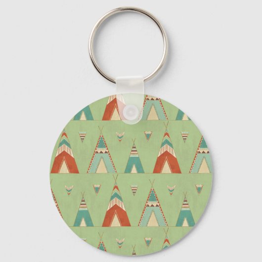 Porte-clés Étape Geo Sud-Ouest | Motif Teepee vert (Recto)