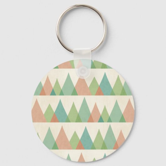 Porte-clés Étape Geo Sud-Ouest | Triangles Turquoises et cora (Recto)