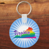 Porte-clés État Arc-En-Ciel De Virginie (Recto)