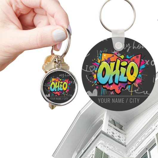 Porte-clés État de l'Ohio accessoires de graffiti