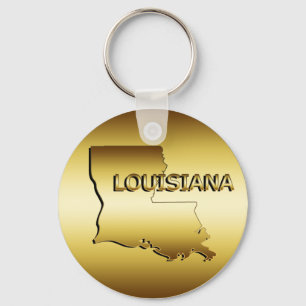 PORTE-CLÉS ÉTAT DE MÉDAILLON D'OR DE LOUISIANE