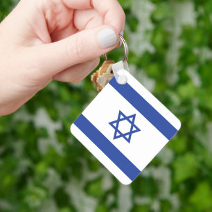 Porte-clés Etat d'Israël Drapeau, Étoile de David Juifs