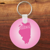 Porte-clés État rose Illinois (Recto)