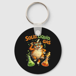 Porte-clés États de physique de chat drôle de solide liquide