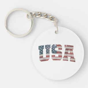 Porte-clés États-Unis Drapeau Patriotique 4 juillet Amérique