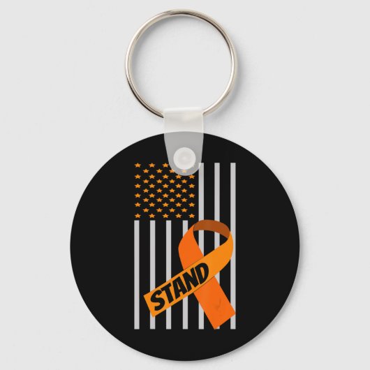 Porte-clés États-Unis Drapeau Rubon Leucémie Sensibilisation (Recto)