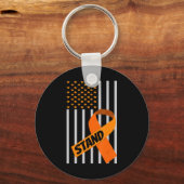 Porte-clés États-Unis Drapeau Rubon Leucémie Sensibilisation (Recto)