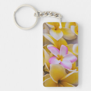Porte-clés États-Unis, Hawaï, Oahu, Fleurs de plumeria en fle