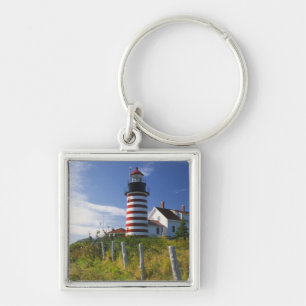 Porte-clés États-Unis, Maine, Lubec. Phare de West Quoddy Hea