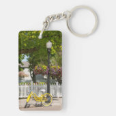 Porte-clés États-Unis, Michigan, île Mackinac. Vélo jaune (Dos)