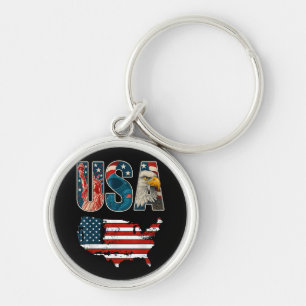 Porte-clés Etats-Unis Patriotique 4 juillet Amérique Drapeau