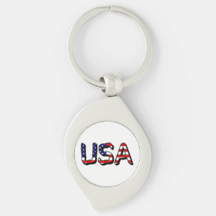 Porte-clés États-Unis superposés sur le drapeau américain