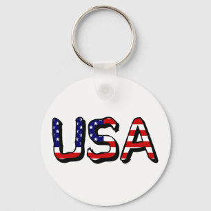 Porte-clés États-Unis superposés sur le drapeau américain ccn
