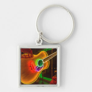 Porte-clés États-Unis, Texas, Austin. Guitare néon au chantag