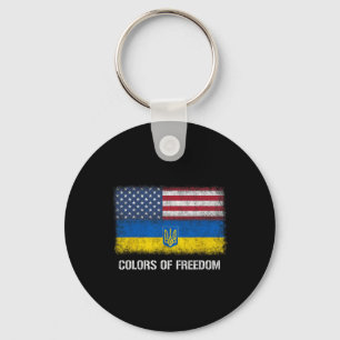Porte-clés États-Unis Ukraine Drapeau Ukrainien Américain Cou