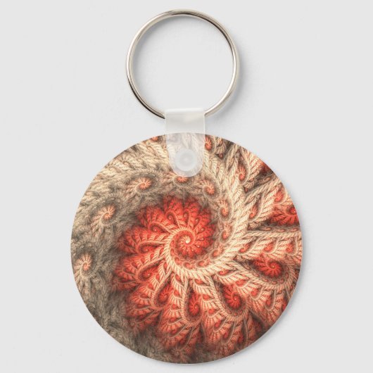 Porte-clés Etcetera rouge vif spirale Abstraite (Recto)