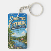 Porte-clés Été à Fryeburg Maine Rectangle Acrylique (Dos)
