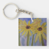 Porte-clés Été Fleurs de soleil jaunes anneau de clé acryliqu (Devant)