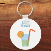 Porte-clés Été Heureux Avec Un Cocktail (Recto)