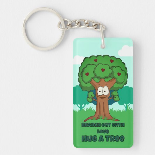 Porte-clés Étendez Votre Amour, Enlacez Un Arbre (Devant)