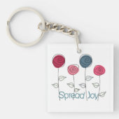 Porte-clés Étendre Joy Rose Bleu Fleurs (Devant)