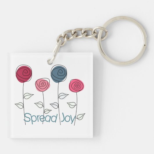 Porte-clés Étendre Joy Rose Bleu Fleurs (Dos)