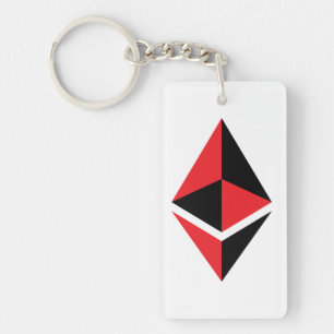 Porte-clés Ethereum porte - clé noir et rouge d'ETH du logo