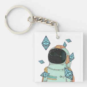 Porte-clés Ethereum To the Moon ETH Space Man Merch - Qr Code