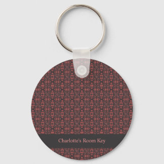 Porte-clés Ethnic Boho Antique Motif Brown rose rouge