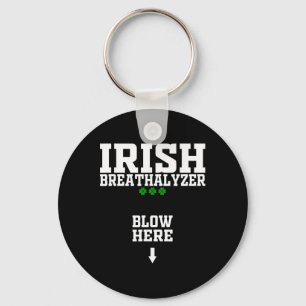 Porte-clés Éthylotest irlandais Soufflez ici Drôle St Patrick