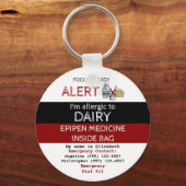 Porte-clés Étiquette Alerte pour allergie et médicaments pour (Recto)