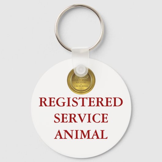 Porte-clés Étiquette d'animal de service enregistré (Recto)