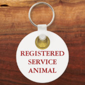 Porte-clés Étiquette d'animal de service enregistré (Recto)