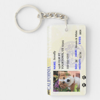 Porte-clés Étiquette d'animal familier de permis de la