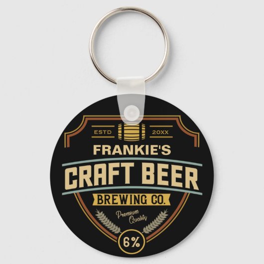 Porte-clés Étiquette de bière artisanal personnalisé brasseri (Recto)
