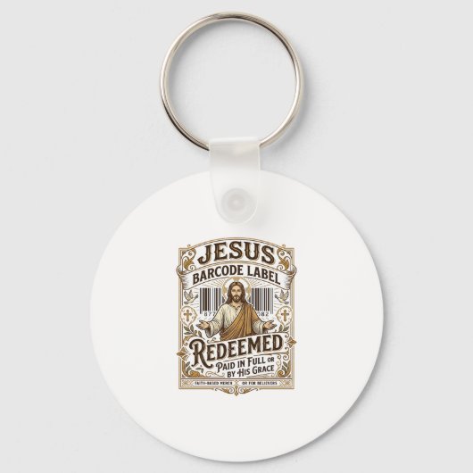 Porte-clés étiquette de code-barres Jésus Rachetée Jésus code (Recto)