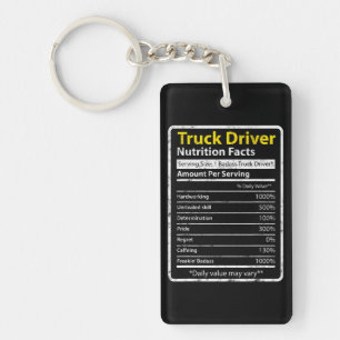 Porte-clés Étiquette de nutrition pour chauffeur de camion