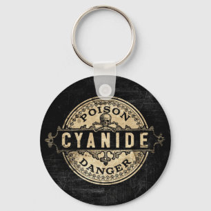 Porte-clés Étiquette de poison de style vintage cyanure