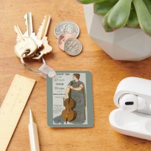 Porte-clés Étiquette de produit vintage, gouttes de toux étoi